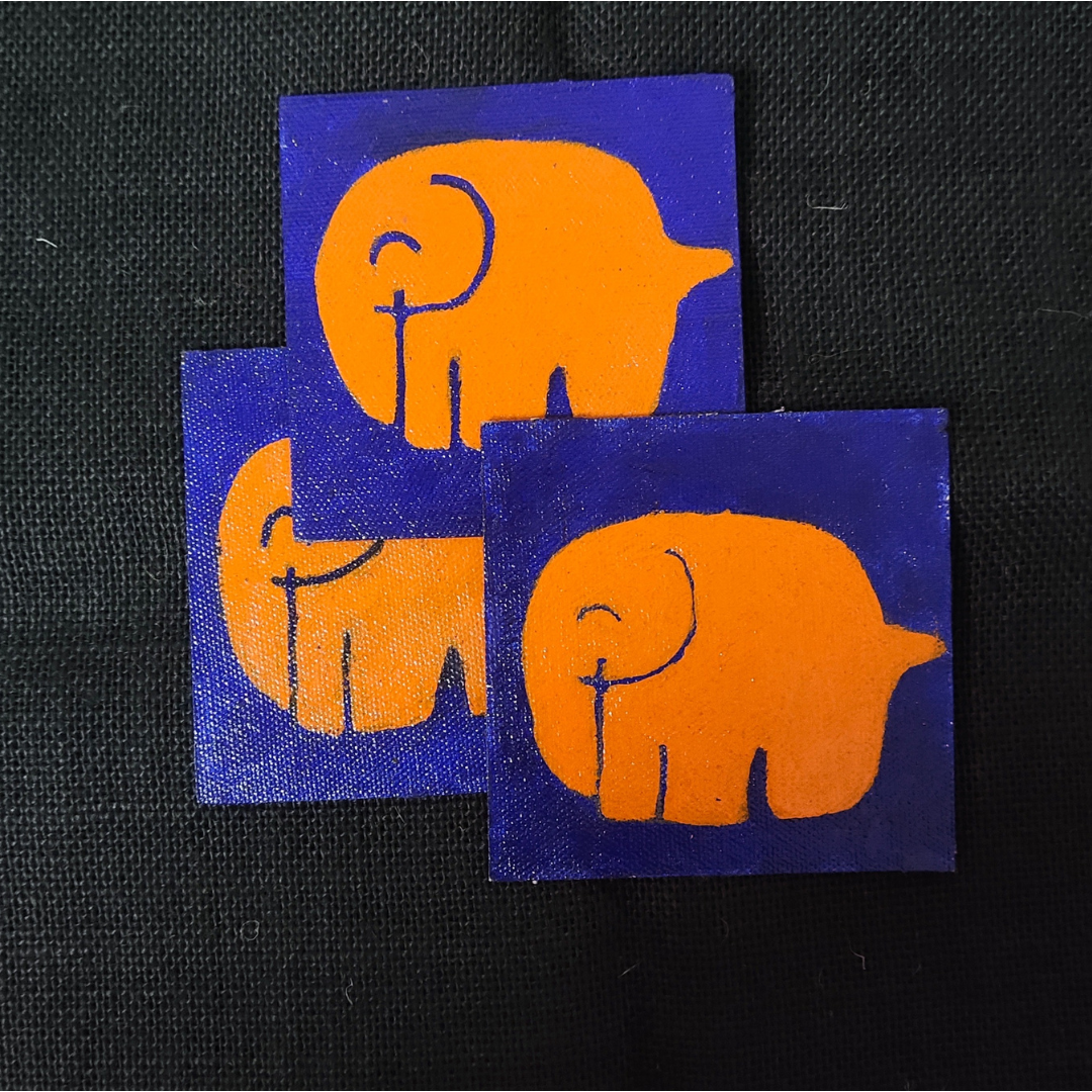 Coaster Magnet-Elephant/Orange