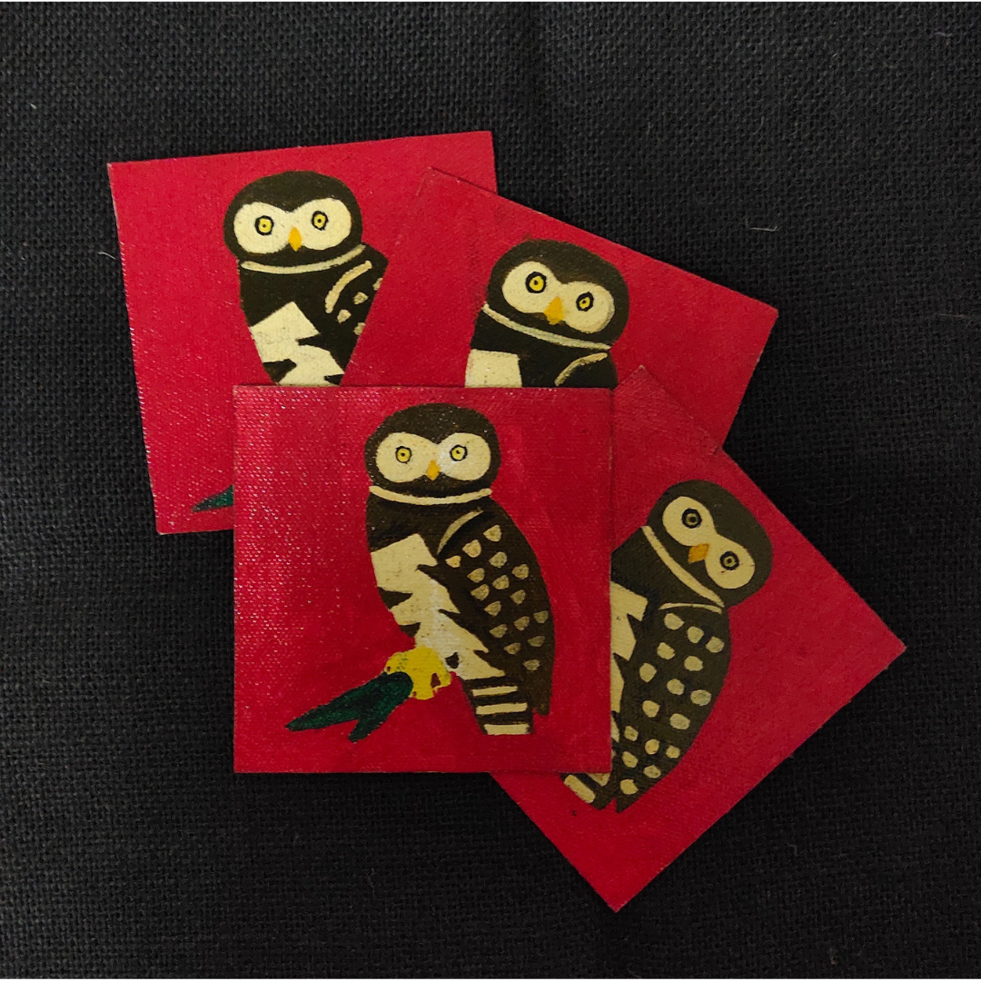 Coaster Magnet-Forest Owlet/Salmon Pinkain