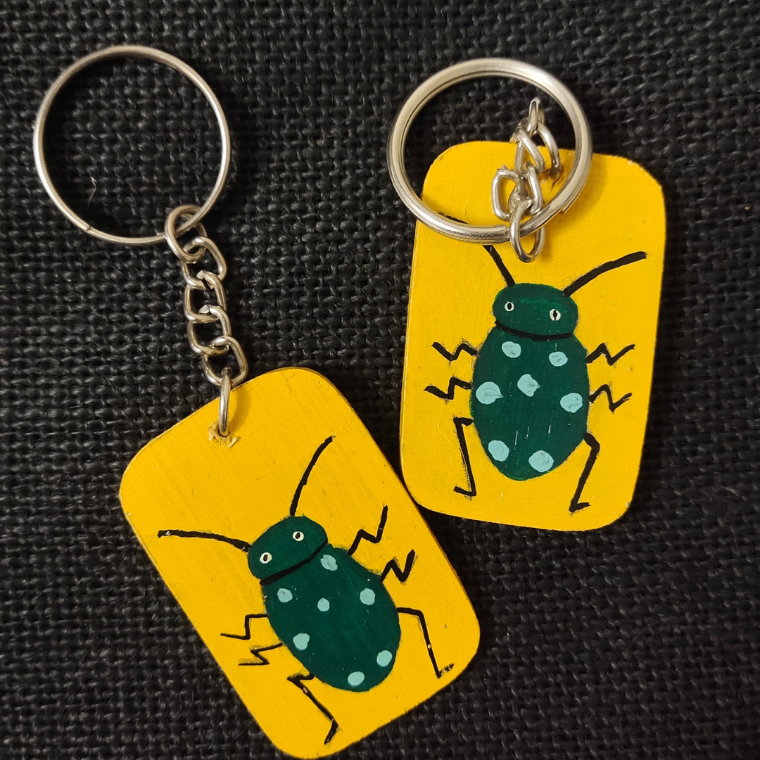 Keychain Rectangular-JewelBug/Green