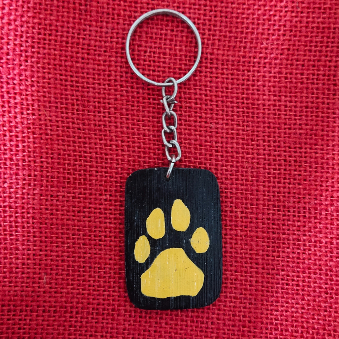 Keychain Rectangular-Tiger Pug Mark/Yellow
