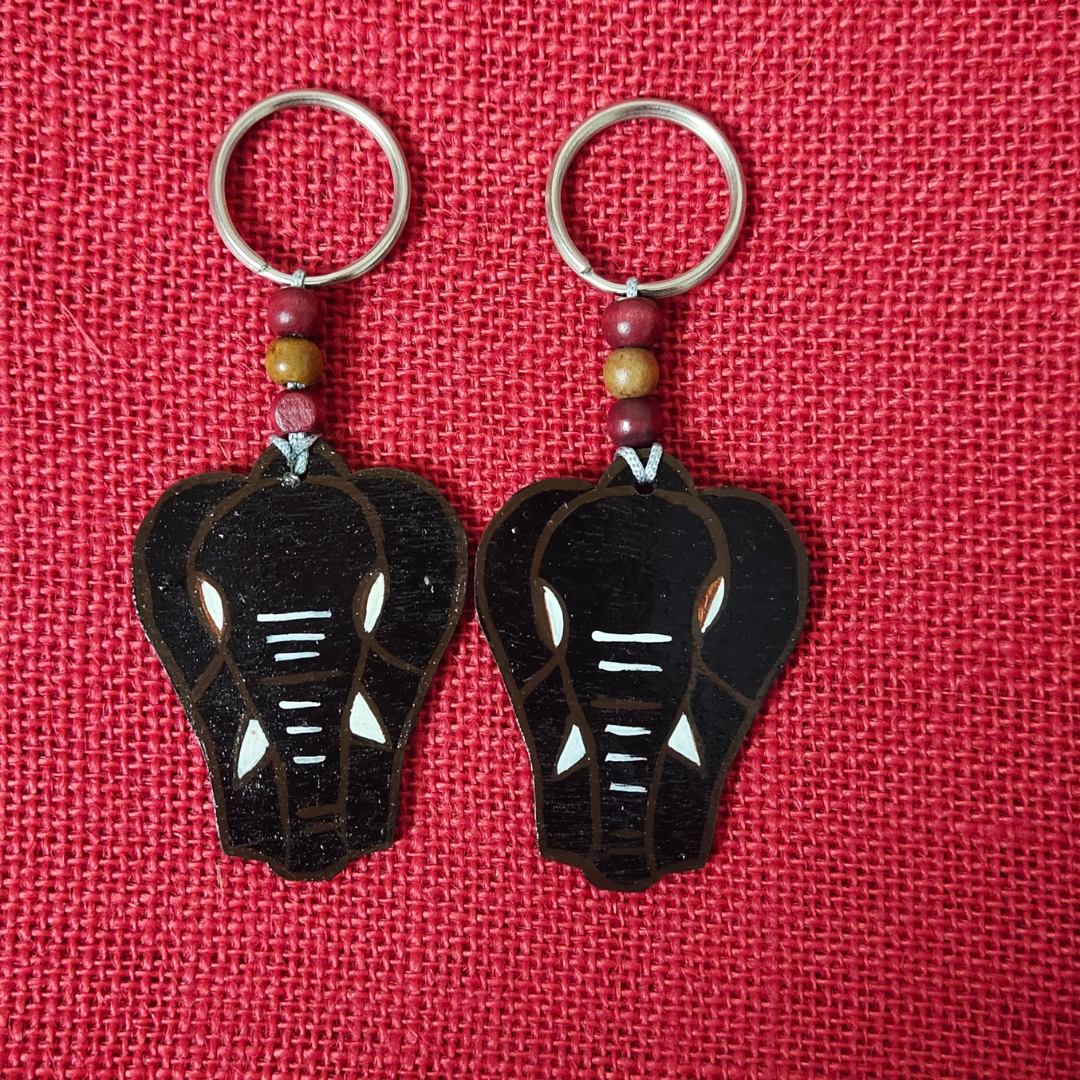 Keychain-Elephant Face (Black)
