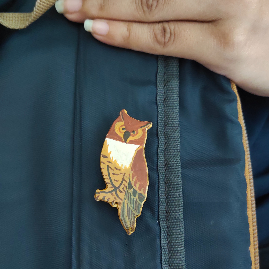 Lapel Pin- Painted - Eagle Owl-01