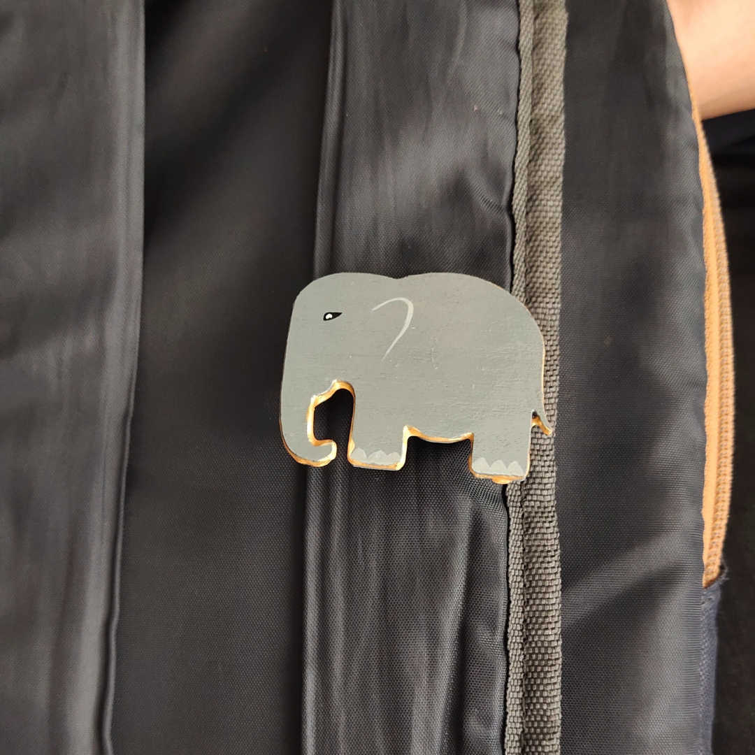 Lapel Pin- Painted - Elephant -01