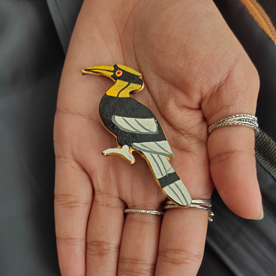 Lapel Pin- Painted - Hornbill-01