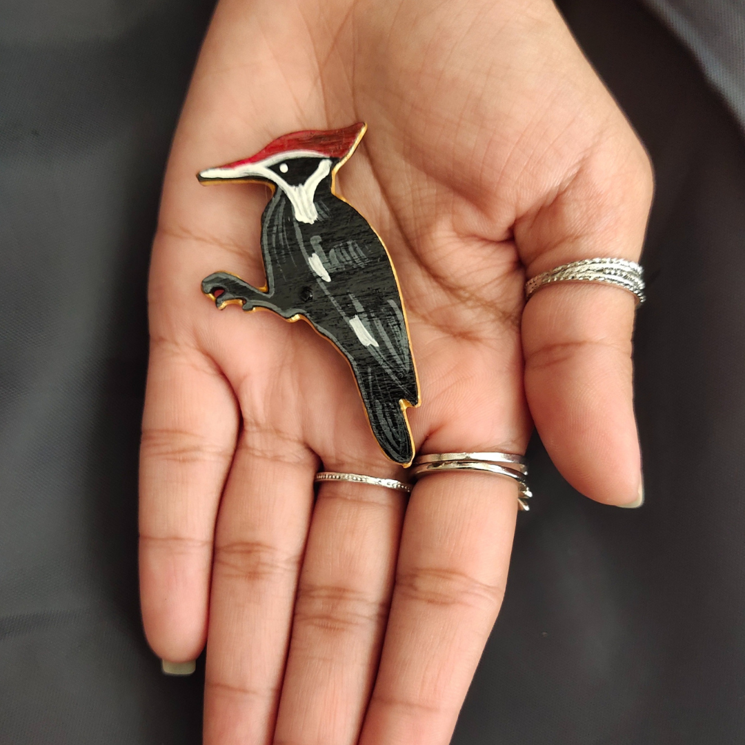 Lapel Pin- Painted - Woodpecker -01