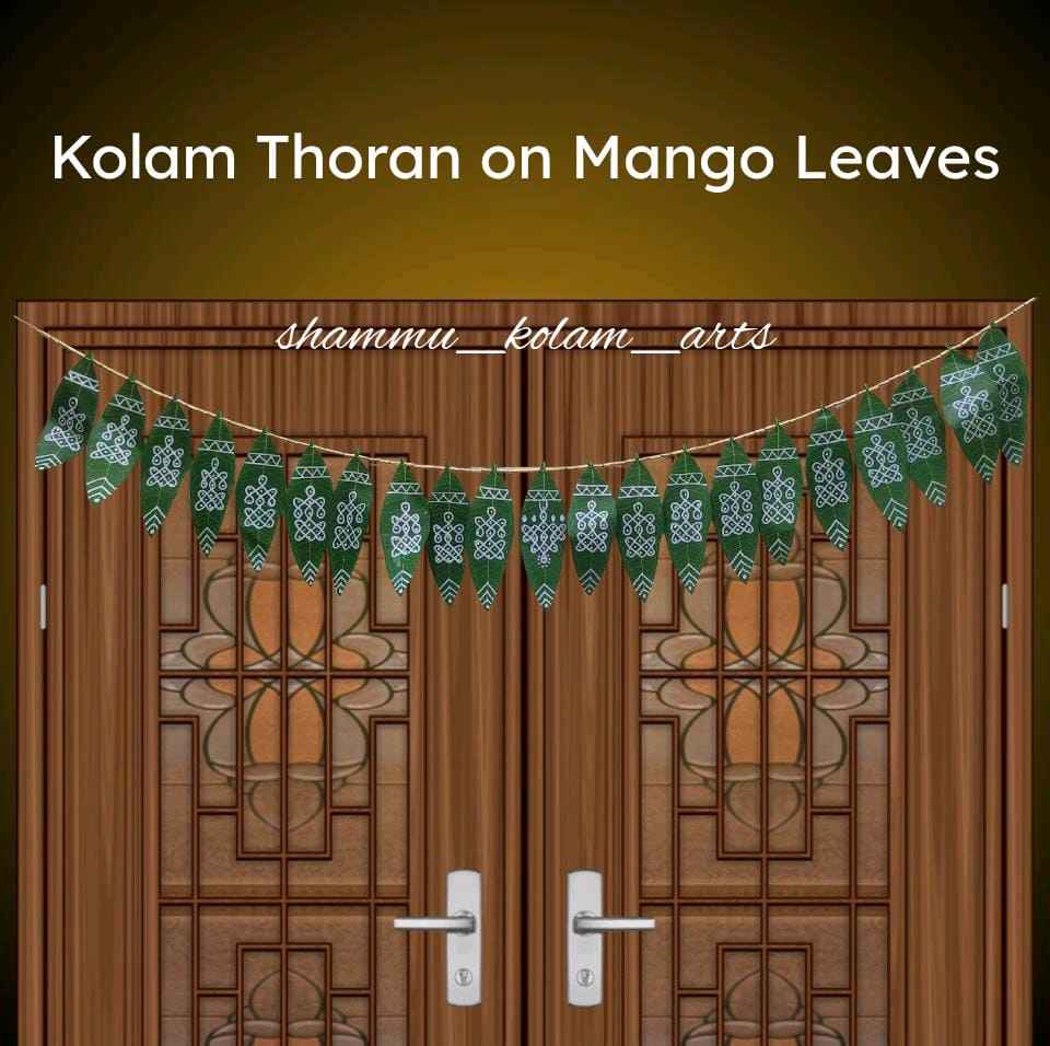 Kolam Toran on Mango Leaves