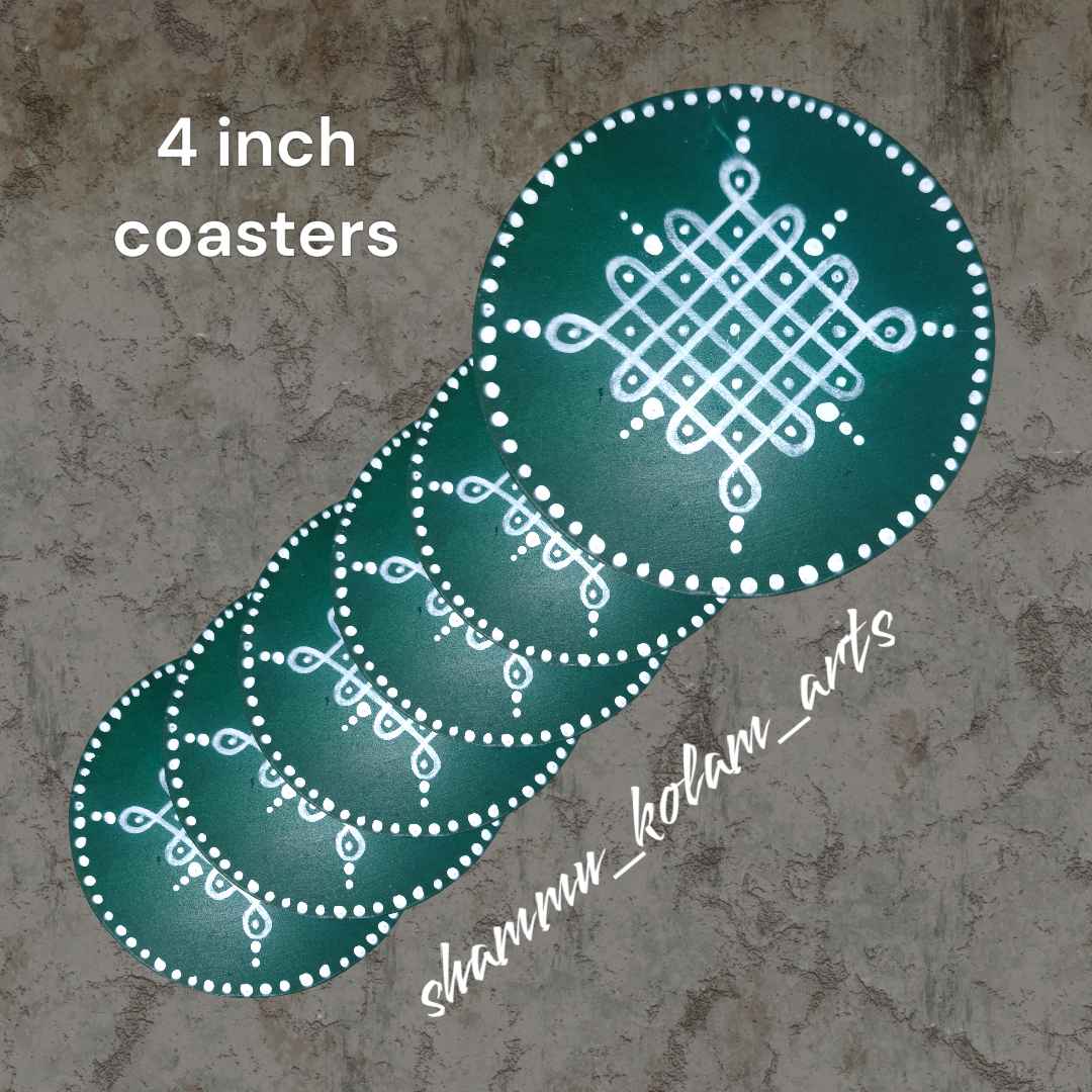 Kolam Coasters 4 inches (Circular- set of 6)
