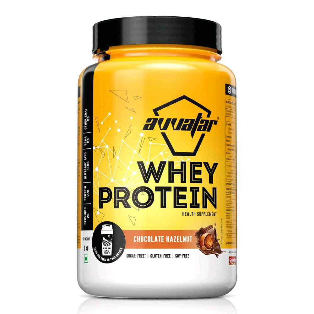 Avvatar Whey Protein, 1Kg- Choc Hazelnut (Open 4 Kg)