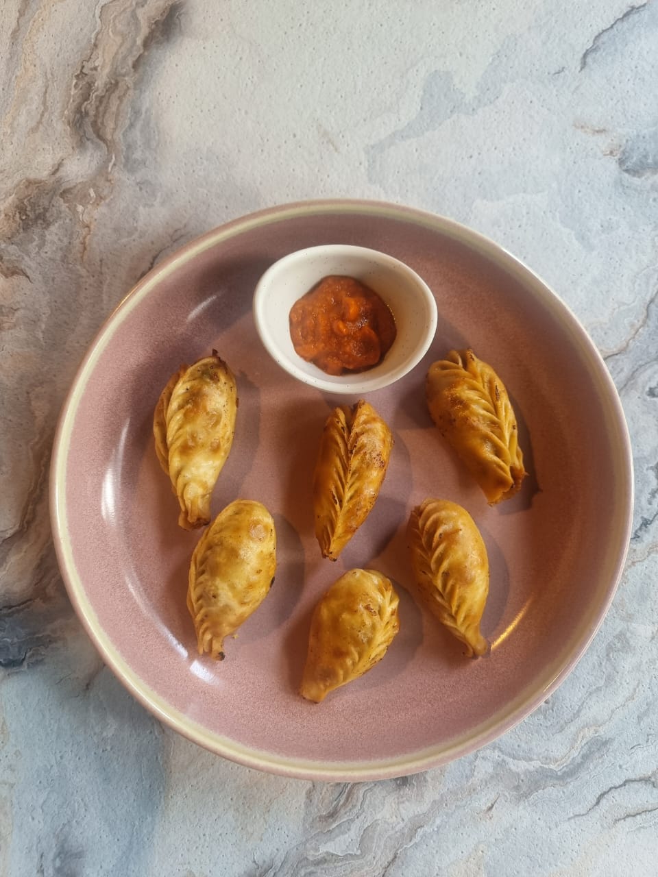 Crispy Fried Veg Schezwan Momos